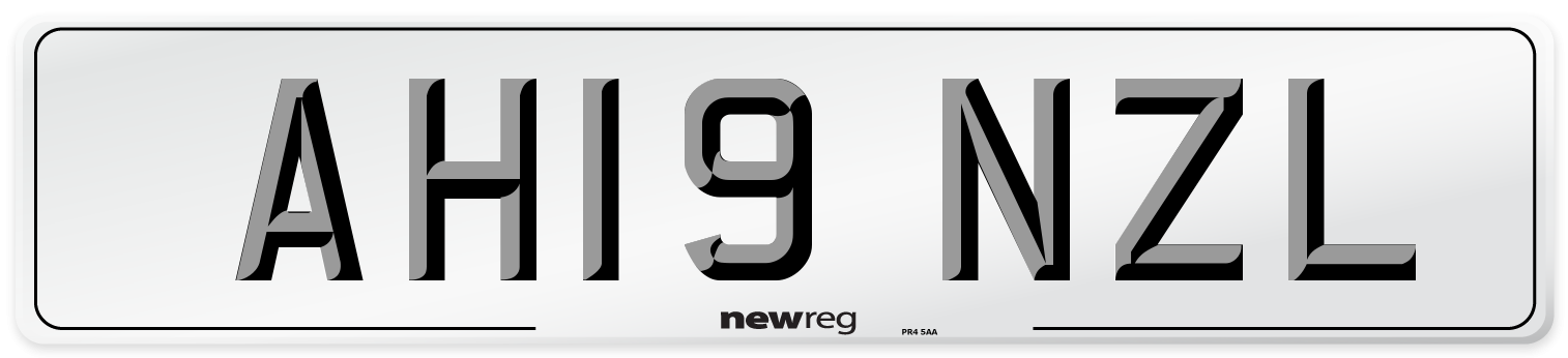AH19 NZL Number Plate from New Reg
